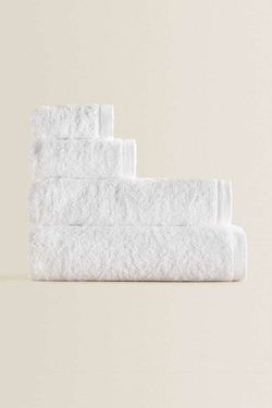 ZARA HOME ХЛОПКОВОЕ ПОЛОТЕНЦЕ, БЕЛЫЙ