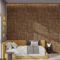Панель Стеновая Акустическая Comfort (Комфорт), Базис, Пекан, 600х600х9 мм