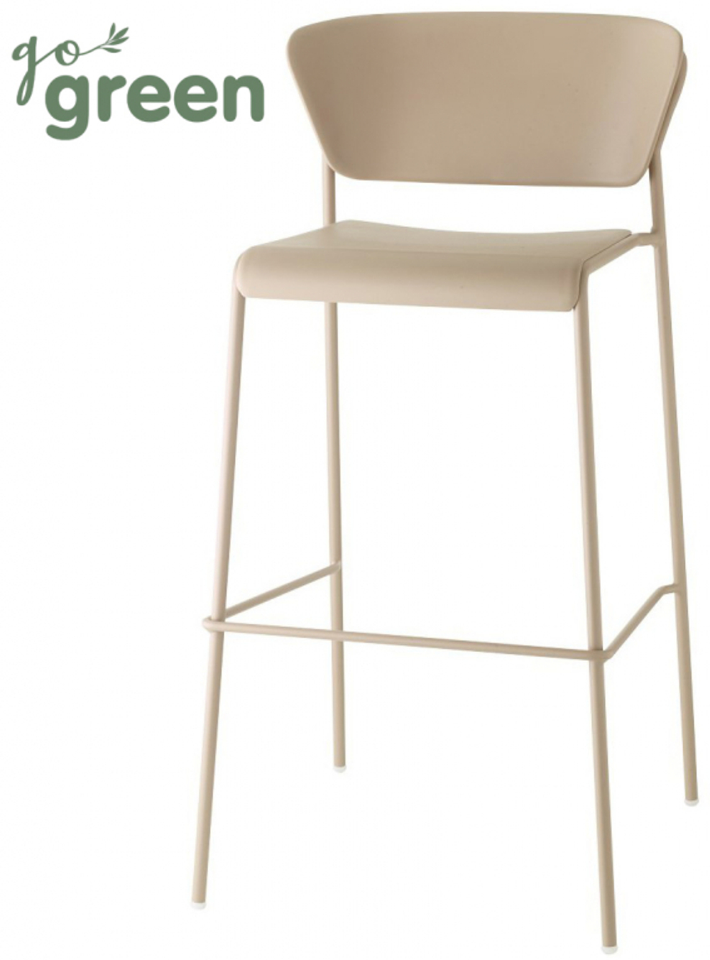 Стул пластиковый полубарный Scab Design Lisa Technopolymer Go Green, тортора