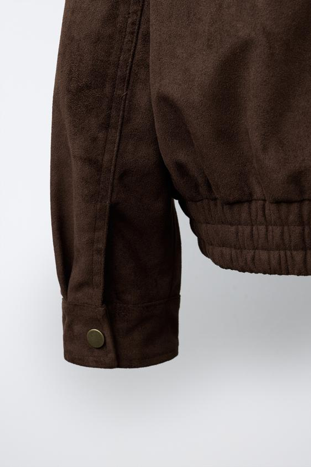 ZARA БОМБЕР ИЗ ИСКУССТВЕННОЙ ЗАМШИ, ШОКОЛАДНЫЙ