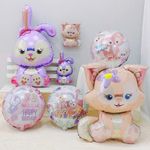 Шар с клапаном (16''/41 см) Мини-фигура, Зайка, Сиреневый, 1 шт.