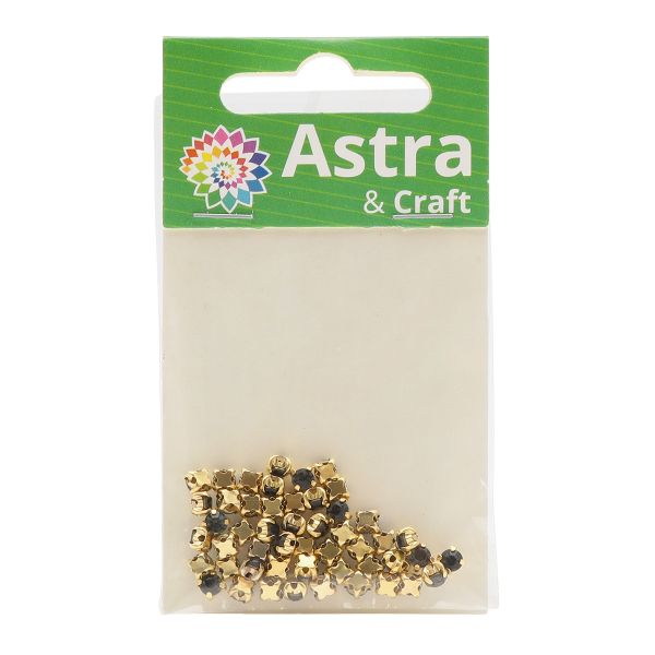 Хрустальные стразы в цапах/золото, 4мм, 50 шт/упак, Astra&Craft (39 серый), 4AR159/166