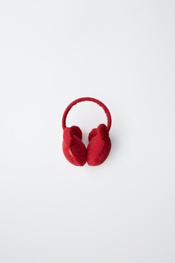 ZARA ВЕЛЬВЕТОВЫЕ НАУШНИКИ MICKEY MOUSE © DISNEY, КРАСНЫЙ