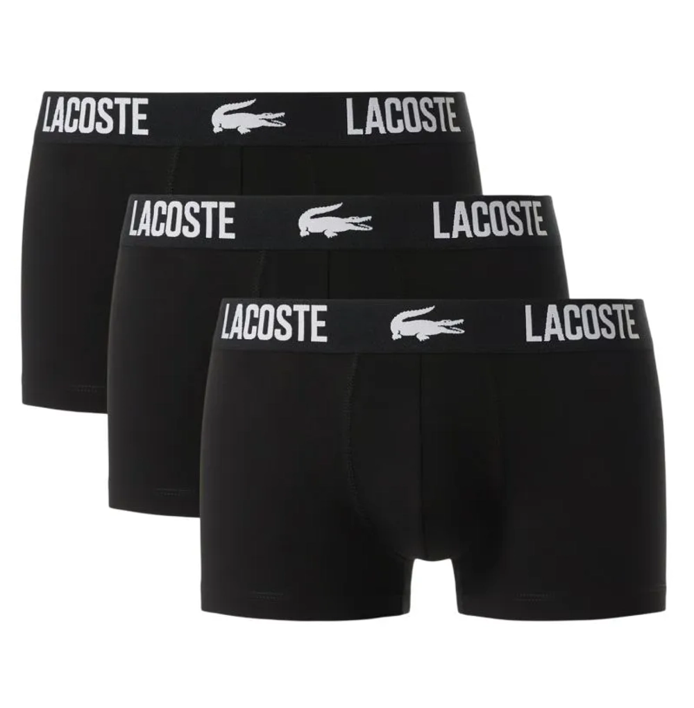 Боксерки теннисные Lacoste Stretch Cotton Trunks 3P - black