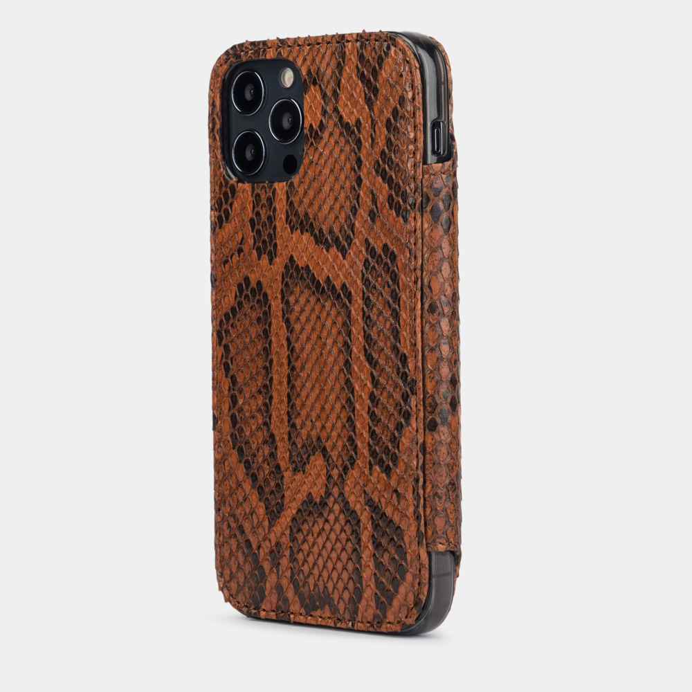 Чехол Benoit для iPhone 12 Pro Max из натуральной кожи питона коричневого цвета