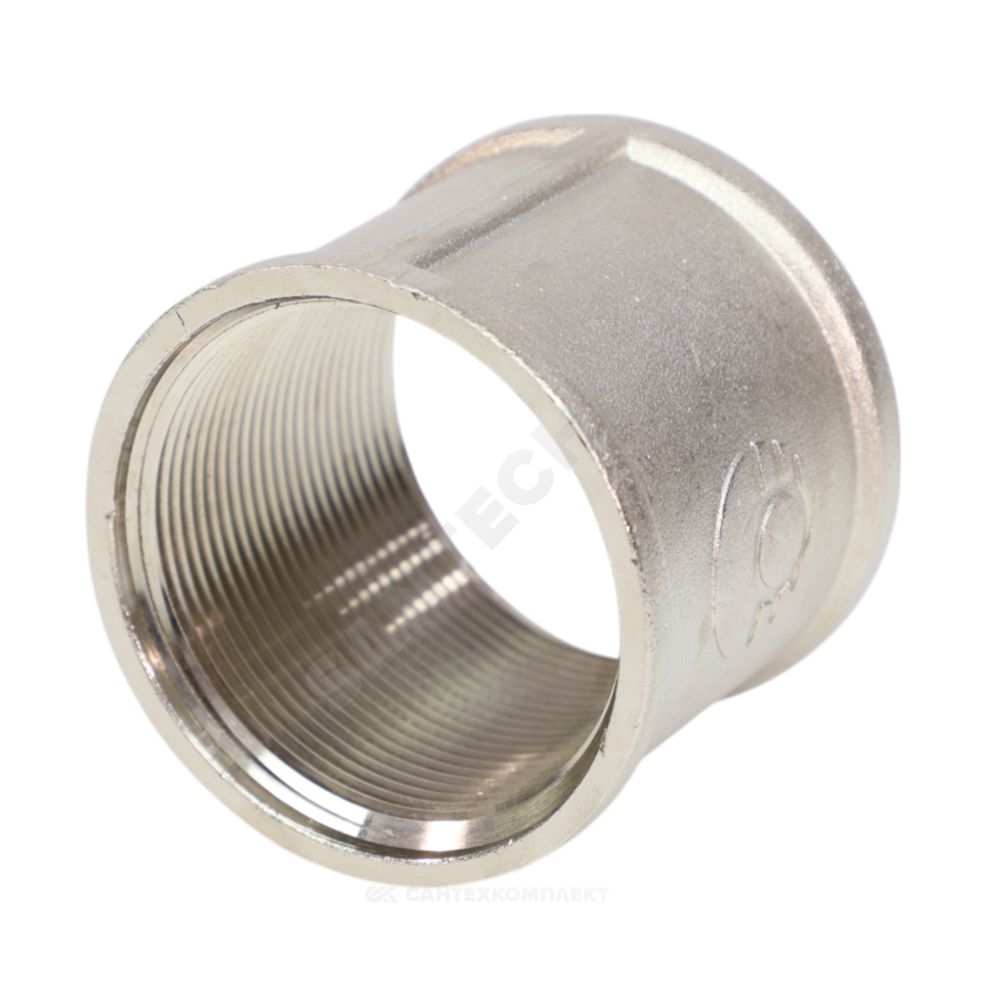 Муфта латунь никель Ду 15 (1/2") ВР/ВР VALFEX VF.170.N.012