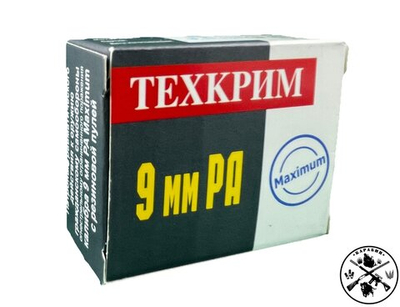 Патрон 9мм Р.А. ТЕХКРИМ Maximum с резиновой пулей (ОП)