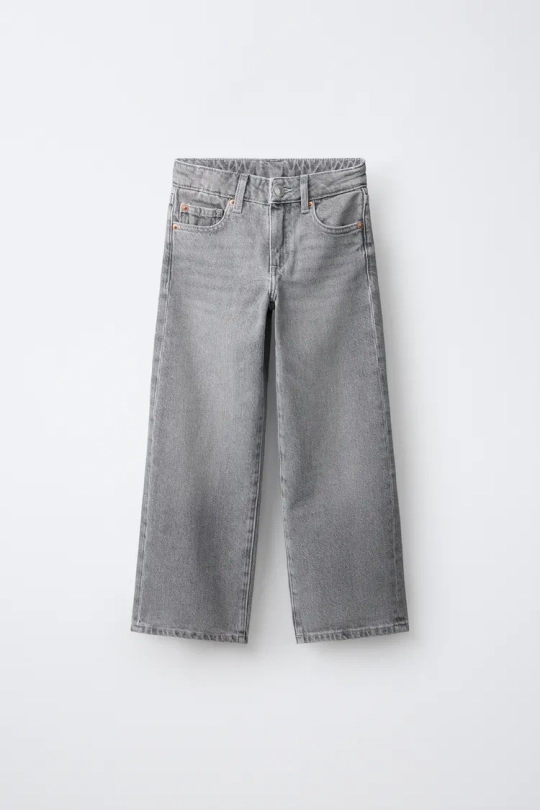 ZARA ДЖИНСЫ WIDE LEG, СЕРЫЙ