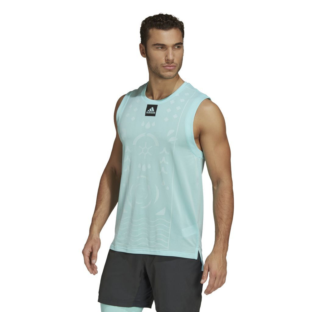 Мужская теннисная футболка Adidas Paris Sleevelss - aqua