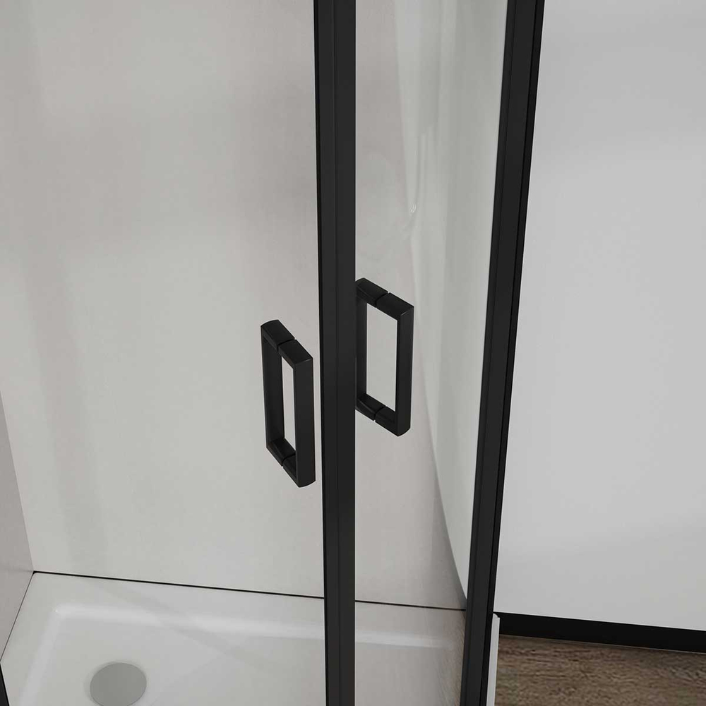 Душевой уголок Vincea Сити (City) VSQ-5CT900CLB, 900*900, черный матовый, стекло прозрачное