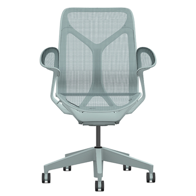 Кресло Herman Miller Cosm, средняя спинка, цвет Glacier, подлокотники «лепестки» (Leaf)