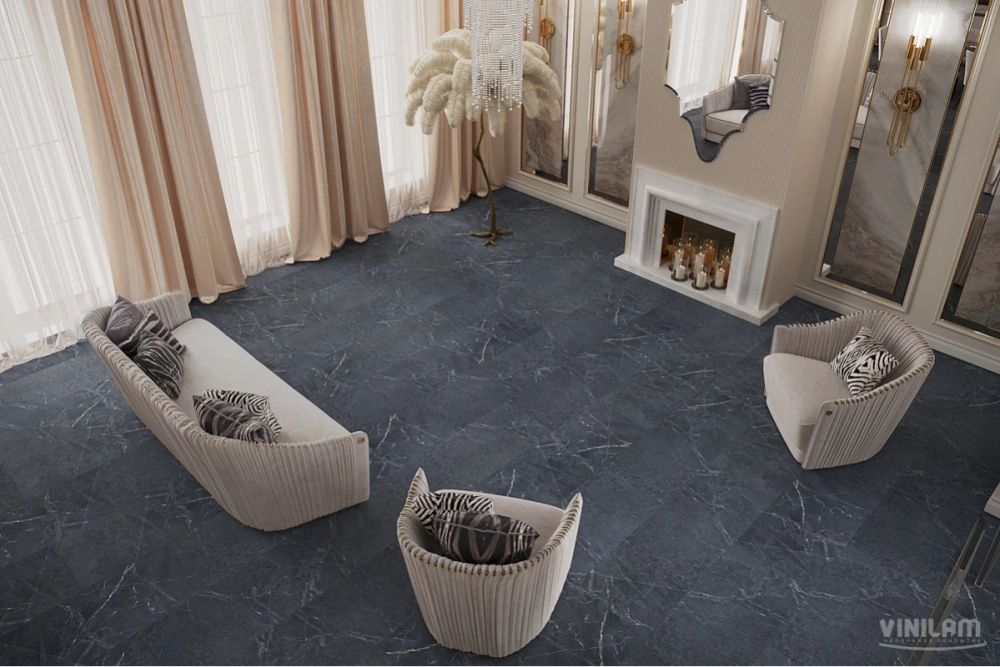Кварц-винил WPC Vinilam Ceramo Stone 8 мм Ионический Мрамор 2.65 м2