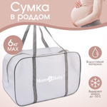 Сумка для роддома 30х50х25 ПВХ «Речной песок». цвет серый