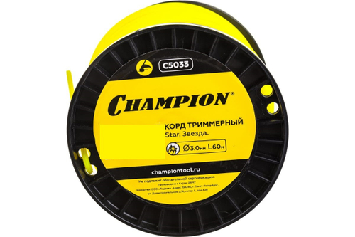 ЗИП Корд триммер (леска) 3,0мм, 60м Champion звезда