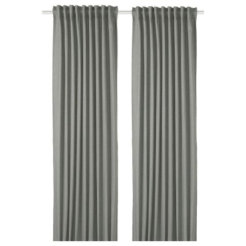 Комплект штор IKEA TIBAST (ТИБАСТ), Темно-зеленый, 145х250 см, 2 шт