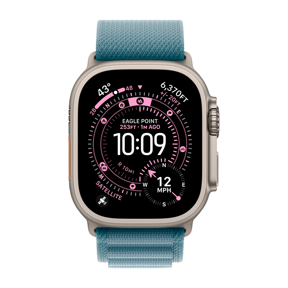 Умные часы Apple Watch Ultra 3 (2025) GPS + Cellular, 49mm, Natural Titanium Case with Light Blue Alpine Loop, L