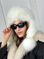 шапка ушанка зимняя меховая с флисом теплая стильная