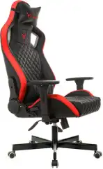 Кресло игровое Knight Outrider черный/красный ромбик экокожа с подголов. крестов. металл