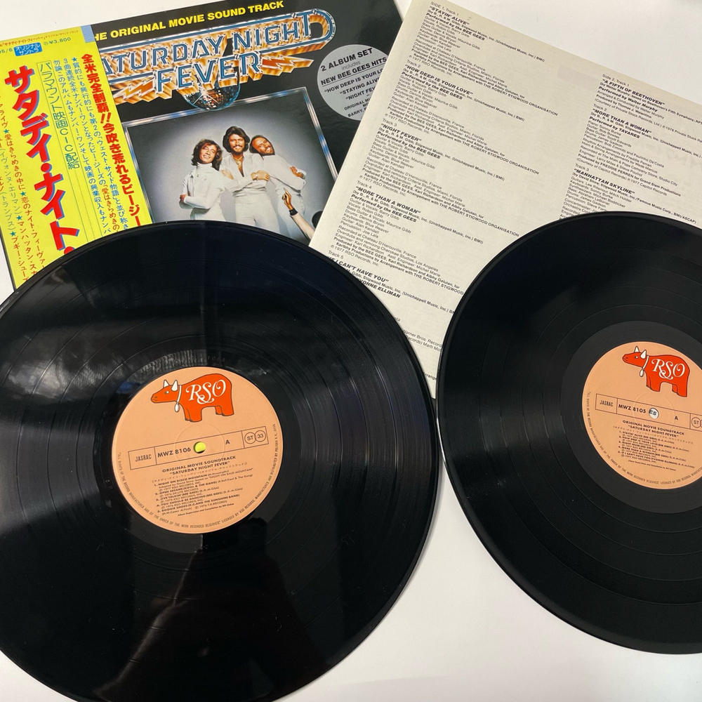 Винтажная виниловая пластинка LP Музыка Из Кинофильма, Лихорадка Субботнего Вечера, Saturday Night Fever (Япония 1977) (Оби) Bee Gees Stayin Alive