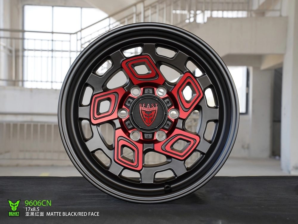 Диск колёсный BEAST OFFROAD 9606CN R17 8,5 ET0 Matte Black W Red Face