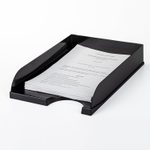 Лоток горизонтальный для бумаг BRAUBERG Standard, 350×253×65 мм, черный.