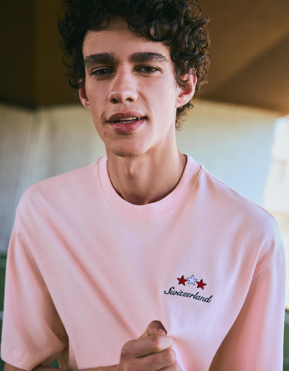 Мужская плотная футболка boxy fit - BERSHKA