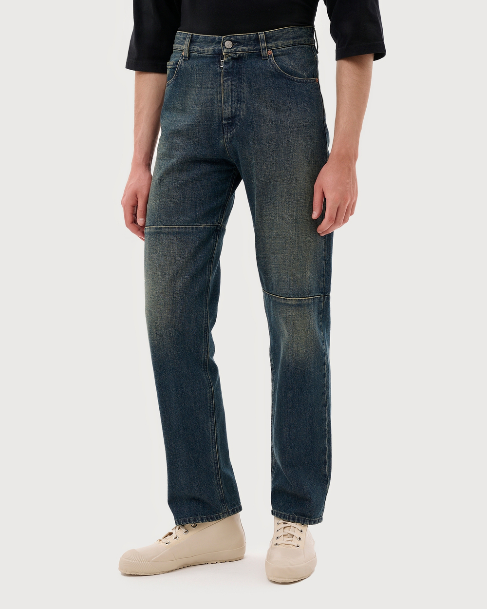 MM6 MAISON MARGIELA ДЖИНСЫ СИНИЕ МУЖСКИЕ С ОТСТРОЧКАМИ