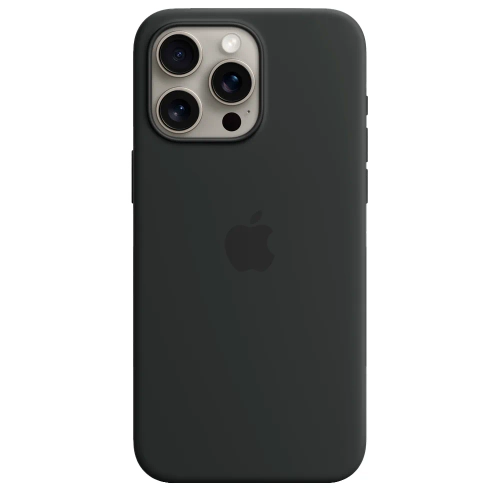 Силиконовый чехол с поддержкой MagSafe Apple Silicone Case для iPhone 15 Pro Max, Black (Черный)
