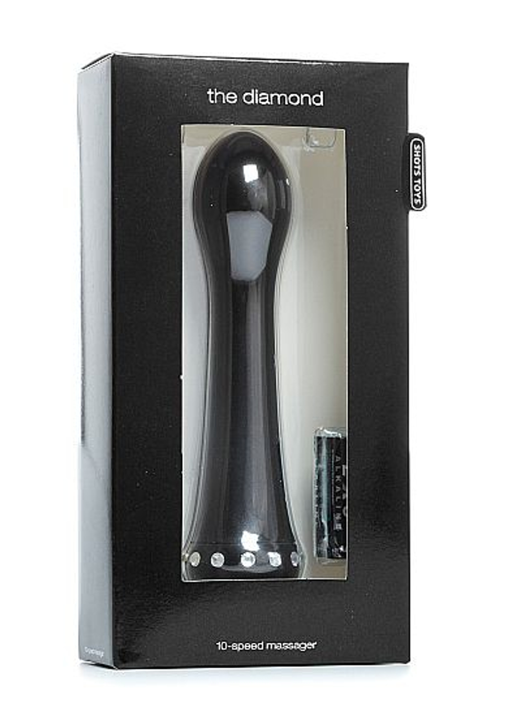 Вибратор с кристаллами The Diamond Black - 16,5 см. (Цвет: черный)