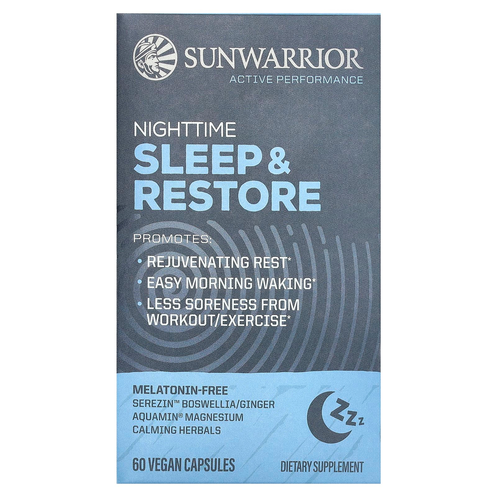 Sunwarrior, Nighttime Sleep & Restore, 60 веганских капсул