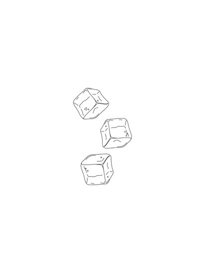 3 ice cubes