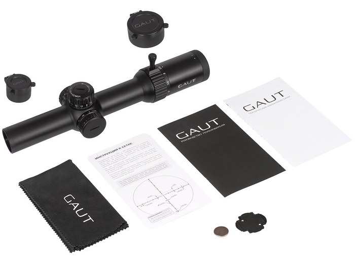 Прицел Gaut Obsidian 1-8x24, сетка 39, 1/2 МОА