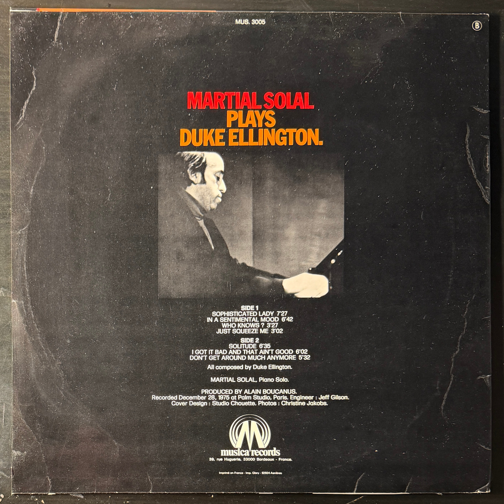 Martial Solal ‎– Plays Duke Ellington (Франция 1975г.) Т