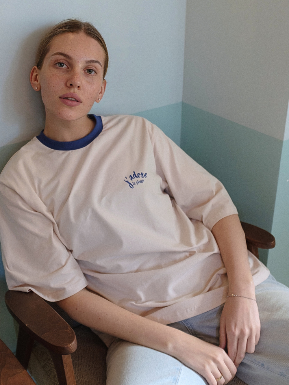 Футболка оверсайз женская бежевый JADORE LA PLAGE