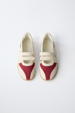 ZARA СПОРТИВНЫЕ БАЛЕТКИ, КРАСНЫЙ