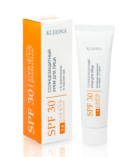 Солнцезащитный крем Kleona для лица SPF 30, 30 мл