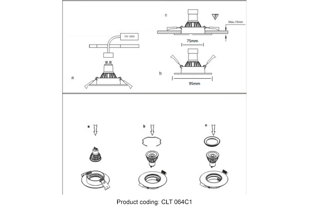 Светильник встраиваемый Crystal Lux CLT 064C1 WH