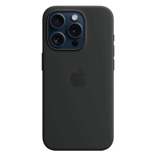 Силиконовый чехол с поддержкой MagSafe Apple Silicone Case для iPhone 15 Pro, Black (Черный)