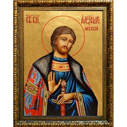 Александр Невский. Икона на холсте
