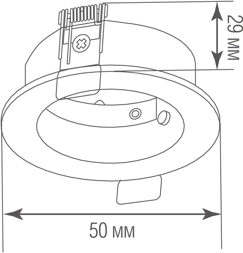 Размеры Recessed mounting 2W