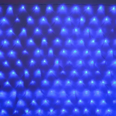 Гирлянда для улицы СЕТКА «Мерцание» ш2,0* в1,5 м 192 ламп LED, прозр.пров,1 реж.,IP-54, Синий (возможность соединения)