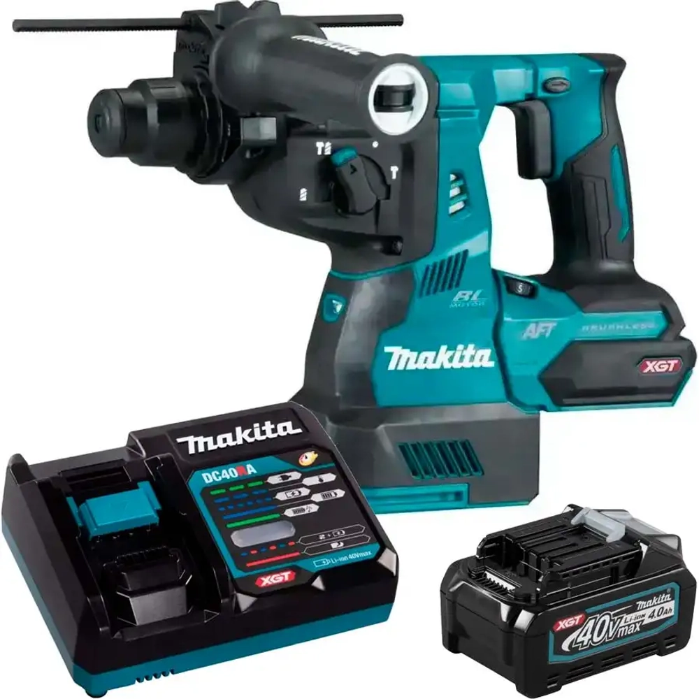 Аккумуляторный перфоратор SDS-plus с энергокомплектом Makita HR001GZ 191E10-9 191B26-6