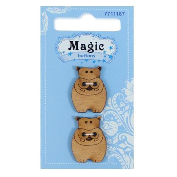 Украшения декоративные: пуговицы Бегемот, 2 шт, Magic Buttons LW784-V47