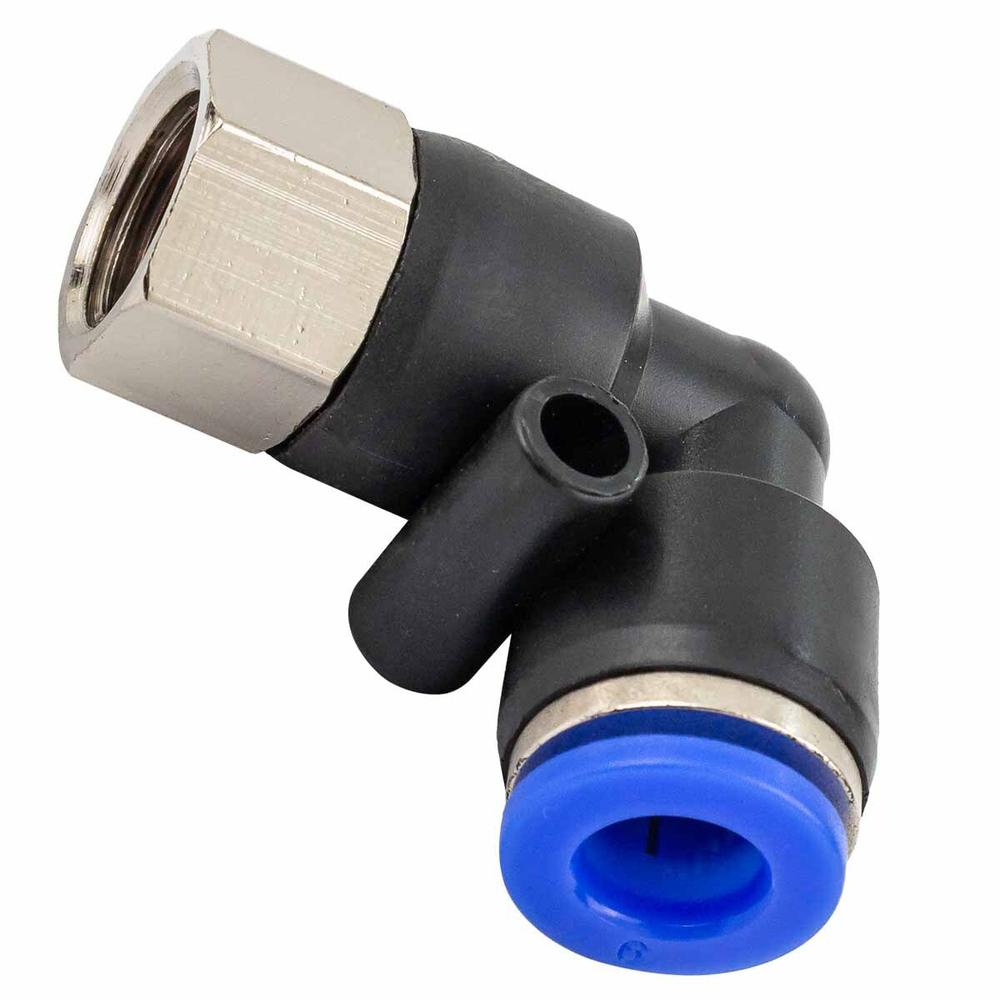 Фитинг угловой для пластиковых трубок 6мм с наружной резьбой 1/8'' Forsage F-SPL06-01