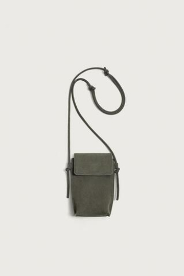 ZARA КОЖАНАЯ СУМКА, СЕРЫЙ