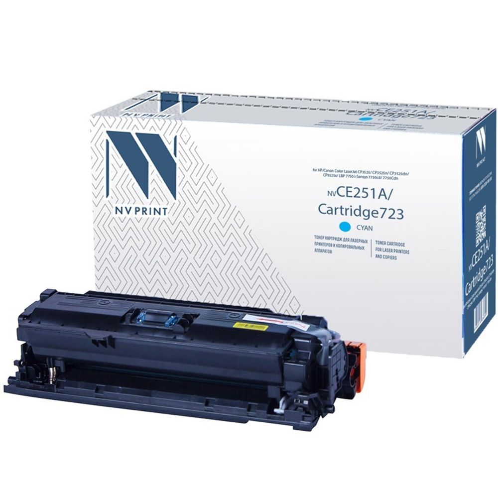 Картридж NVP NV-CE251A/NV-723 для HP/Canon, Color LaserJet CP3525/CP3525x, i-Sensys 7750cd/7750Cdn (7k) cyan