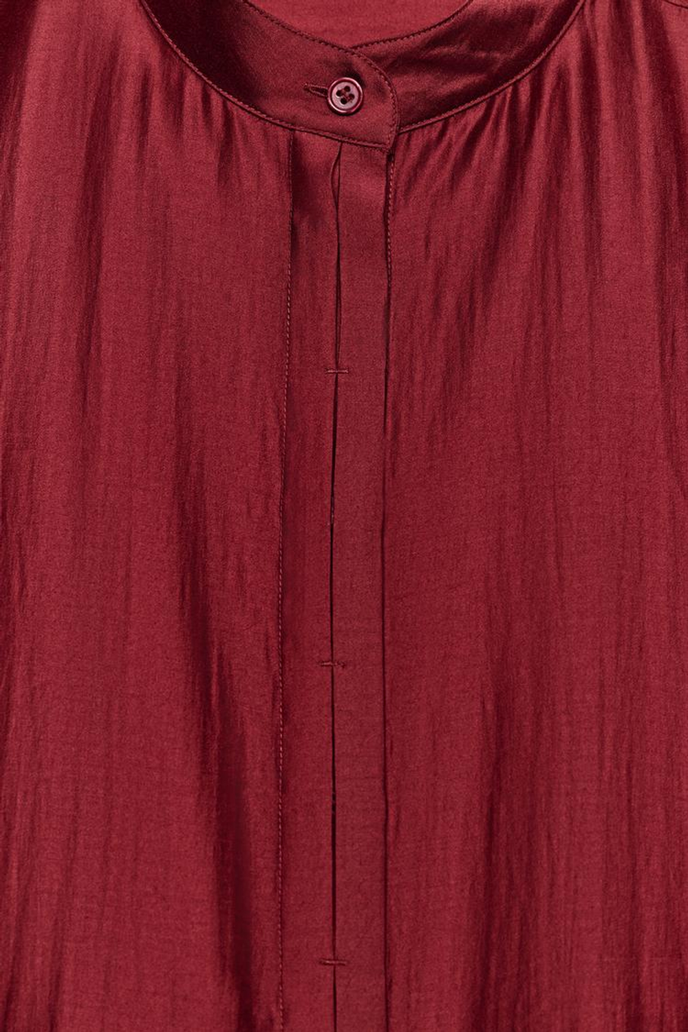 ZARA РУБАШКА С ВОРОТНИКОМ-СТОЙКОЙ ZW COLLECTION, КРАСНЫЙ