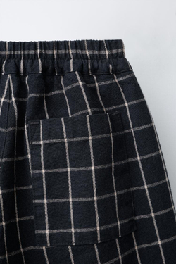ZARA БРЮКИ COMFY BALLOON В КЛЕТКУ, АНТРАЦИТОВО-СЕРЫЙ