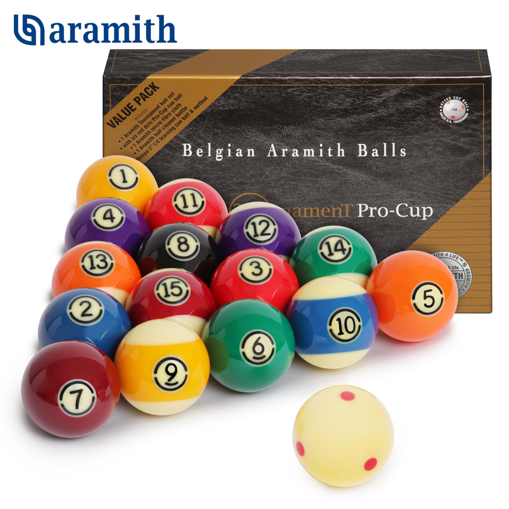 Шары для американского пула 57,2 мм "Aramith Tournament Value Pack Pool"