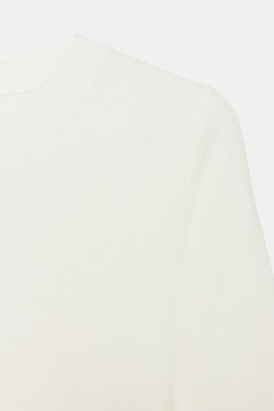 ZARA ФУТБОЛКА С V-ОБРАЗНЫМ ВЫРЕЗОМ, БЕЛЫЙ